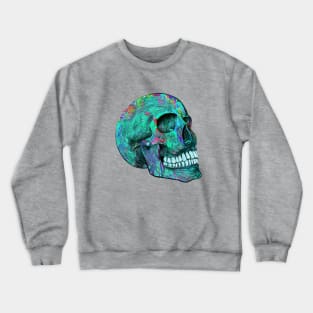 Smiling Turquoise Painters Skull Crewneck Sweatshirt